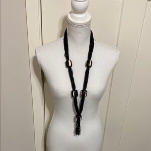 Nieman Marcus Estate Sale Black Beaded V Necklace!